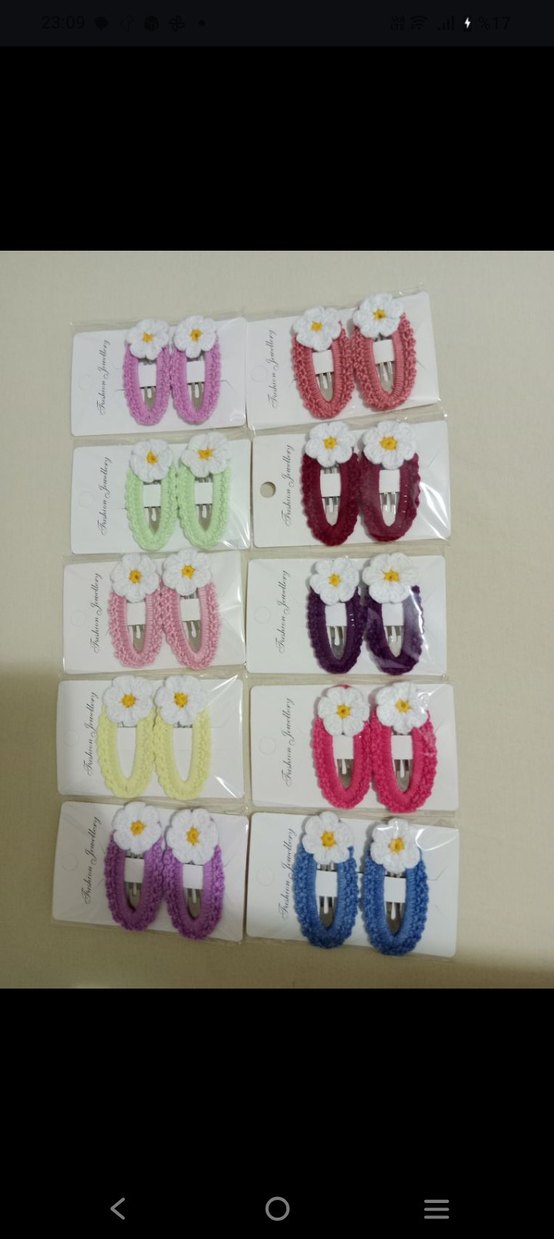 Çiçekli Nakışlı Renkli Lastikli Çocuk Toka Seti - Görsel 2