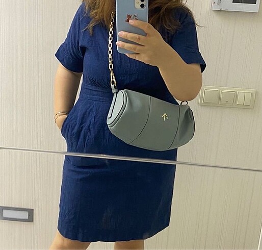 Manu Atelier Manu atelier orjinal cylinder stone blue canta