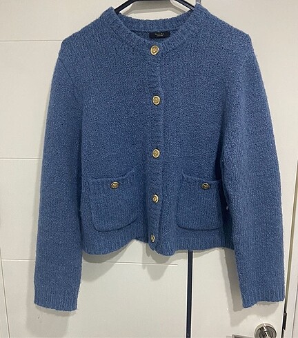 l Beden Massimo dutti pamuk-yün bukle hirka ceket