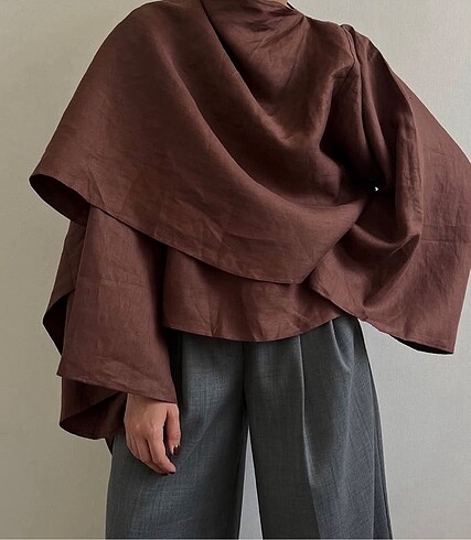 Massimo Dutti Massimo keten pelerin gömlek ceket
