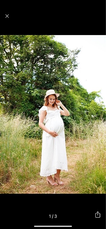Beyaz hamile elbise