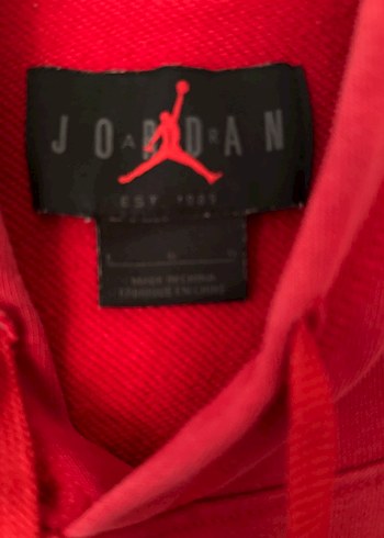 l Beden Jordan orjinal kırmızı sweatshirt