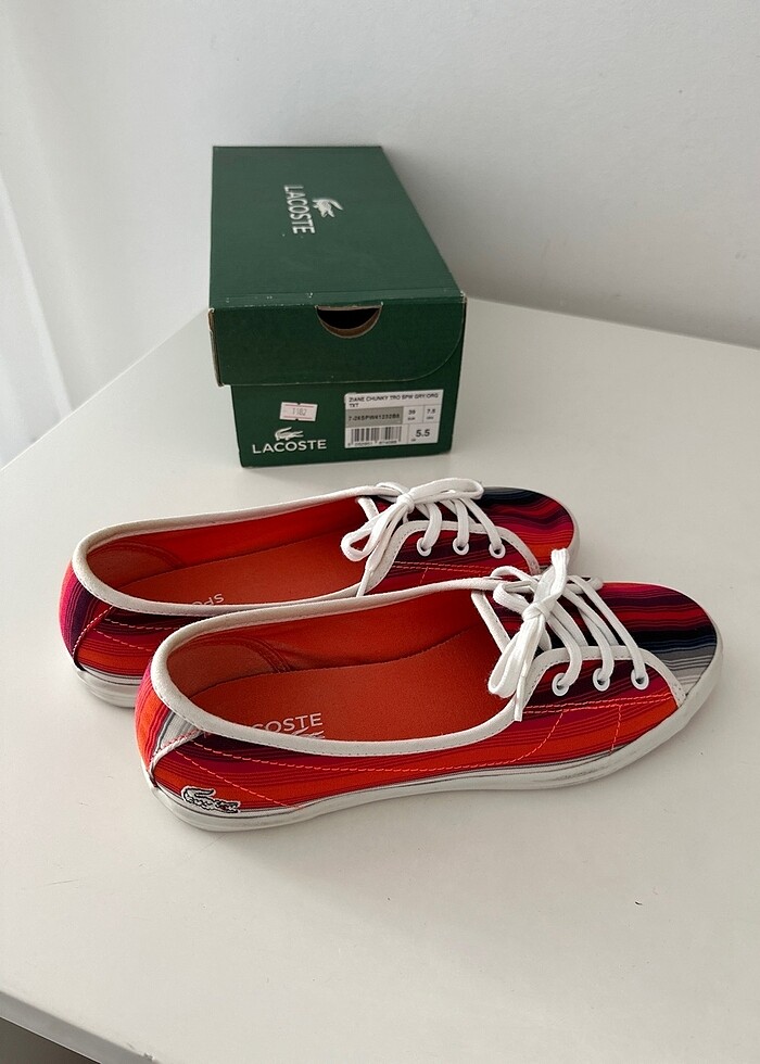 Lacoste orjinal renkli espadril - Görsel 5