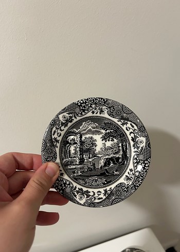  Beden Spode Siyah Beyaz Desenli Porselen Fincan Takımı