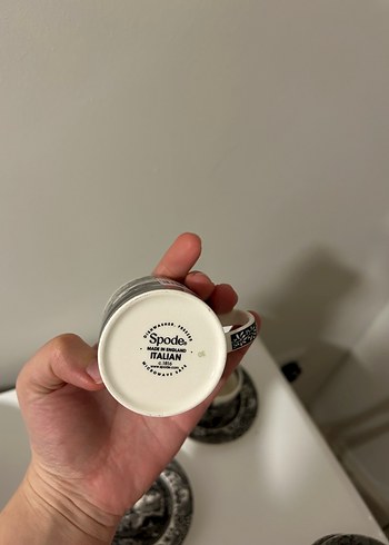  Beden siyah Renk Spode Siyah Beyaz Desenli 2'li Fincan Takımı