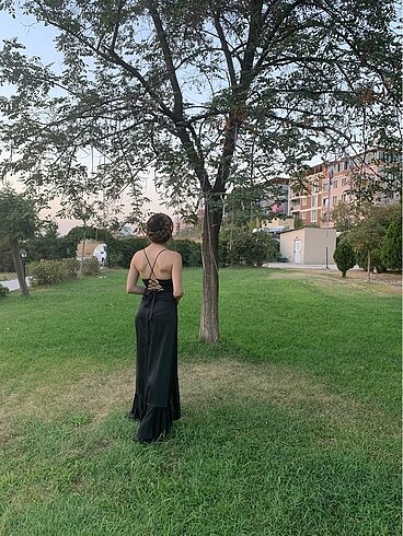 Doridorca Siyah Saten Elbise