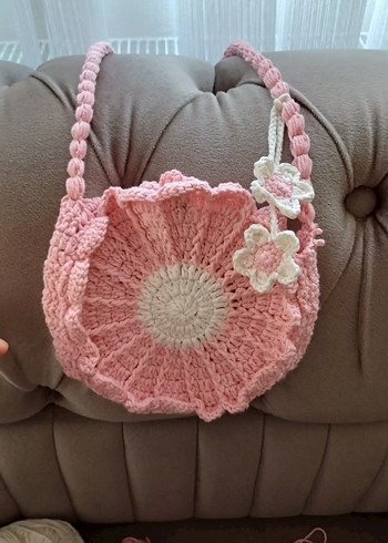Pembe Çiçek Desenli Bebek Çantası