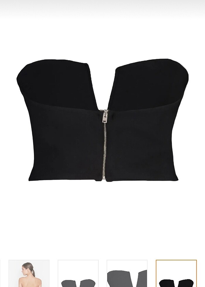 TRENDYOLLAMİLLA Siyah Crop Astarlı Dokuma Büstiyer - Görsel 4