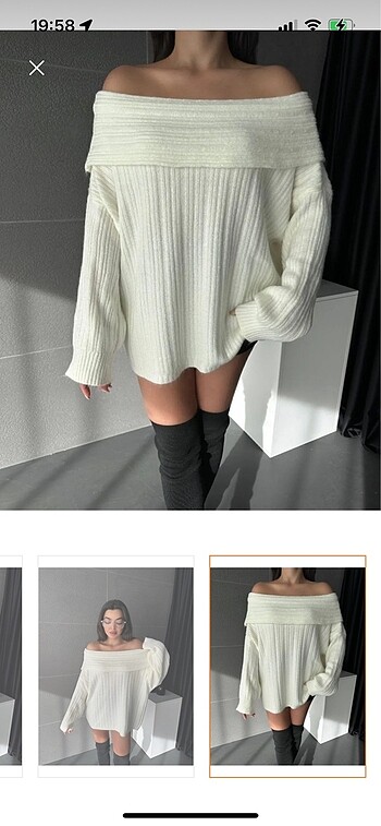 TRENDYOLMILLA KREM OMUZLARI DÜŞÜK KAZAK - Görsel 2