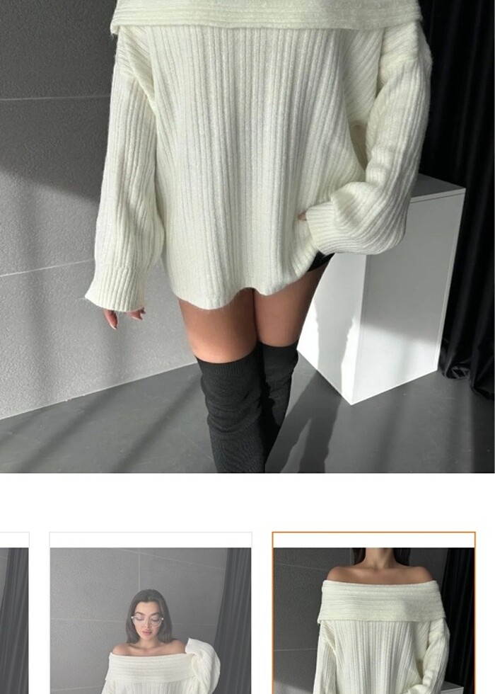 TRENDYOLMILLA KREM OMUZLARI DÜŞÜK KAZAK - Görsel 2