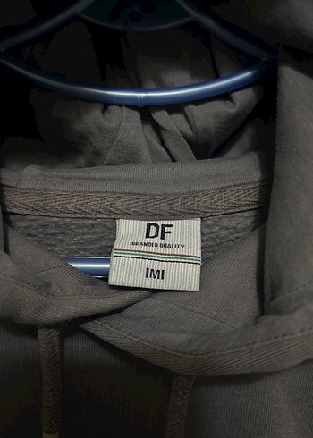 Diğer Oversize Kapüşonlu Gri Kadın Sweatshirt