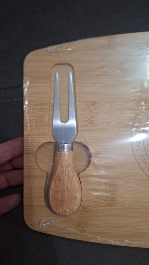 Bambu Peynir Kesme Tahtası ve Çatal Seti - Görsel 2