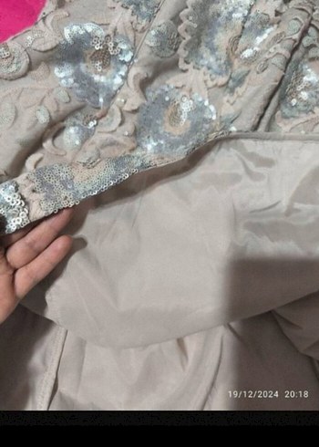 Dantel İşlemeli Mini 38 beden Abiye Elbise - Görsel 5