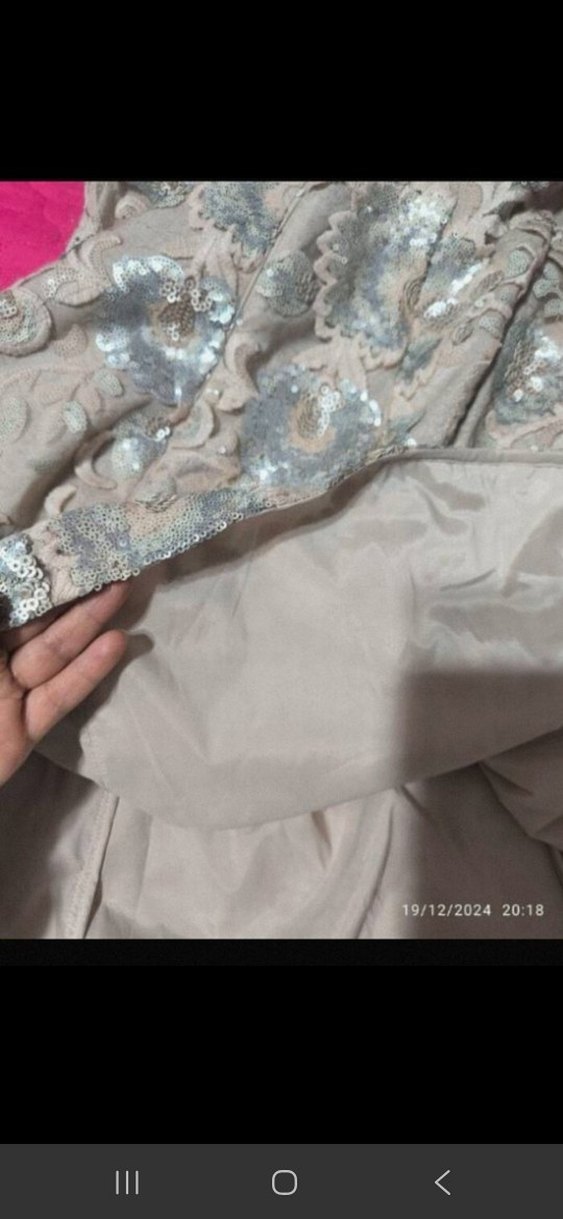 Dantel İşlemeli Mini 38 beden Abiye Elbise - Görsel 5