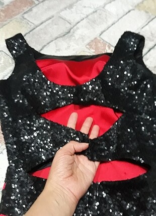 36 s beden kan kırmızı pullu balik abiye - Görsel 5