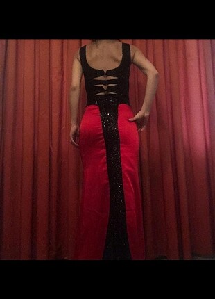 36 s beden kan kırmızı pullu balik abiye - Görsel 4