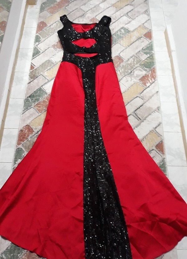 36 s beden kan kırmızı pullu balik abiye - Görsel 2