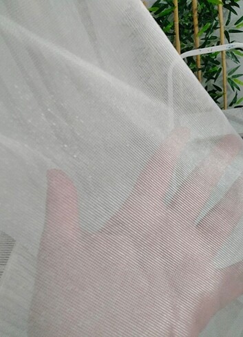 420 eninde krem ekru tül perde 250 boy - Görsel 11