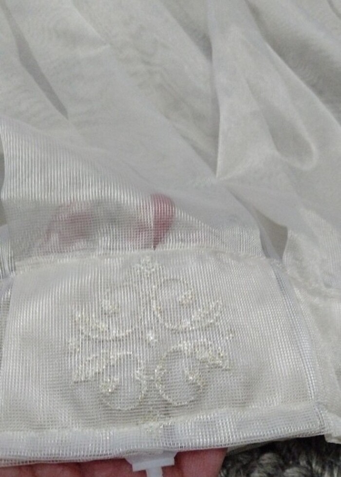 420 eninde krem ekru tül perde 250 boy - Görsel 4