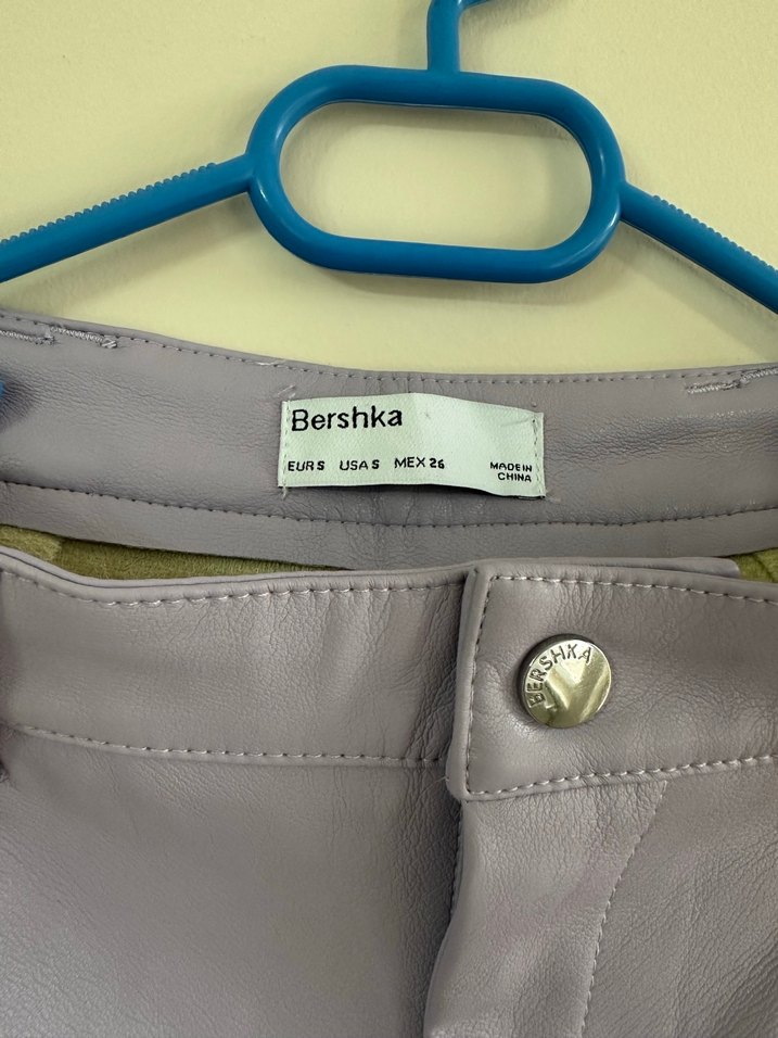 Mor Bershka  Kadın deri Pantolon - Görsel 2