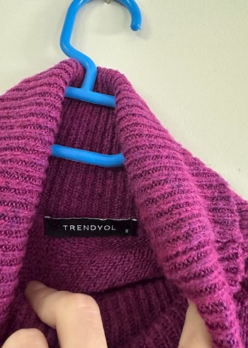 Mor Boğazlı Örgü Kadın Kazak - Görsel 2