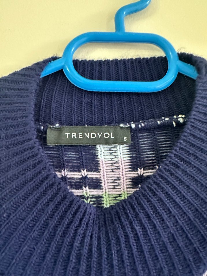 Kadın Çok Renkli Örgü Boğazlı Kazak - Görsel 2