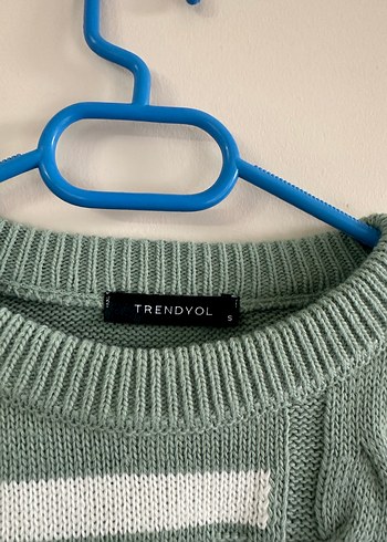 Örgü Desenli Yeşil Kadın Triko Kazak - Görsel 2