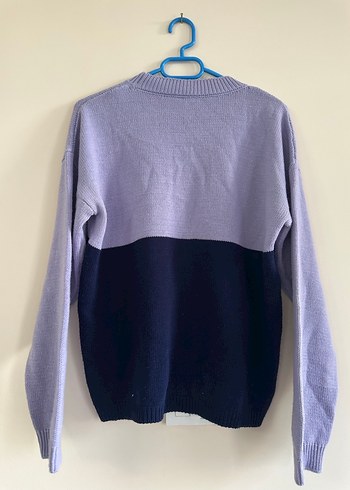 Kadın Mor Gri Triko Salaş Kazak - Görsel 3