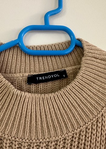 Kadın Mavi Bej Örgü Kazak - Görsel 2