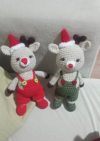 Renkli Örgü Geyik Peluş Oyuncaklar - Görsel 2