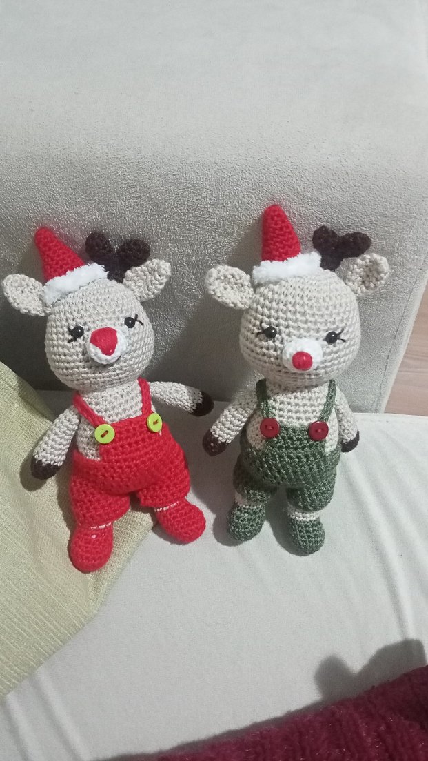 Renkli Örgü Geyik Peluş Oyuncaklar - Görsel 2