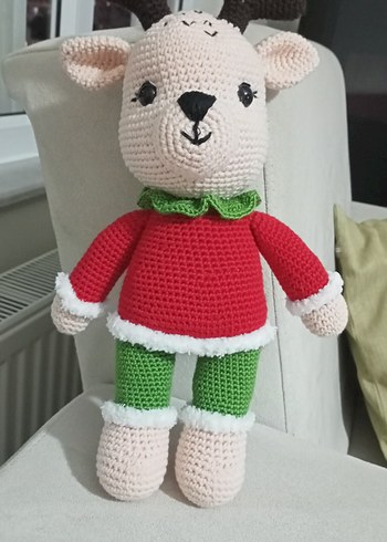 Renkli Örgü amigurumi Oyuncak yılbaşı geyiği - Görsel 2