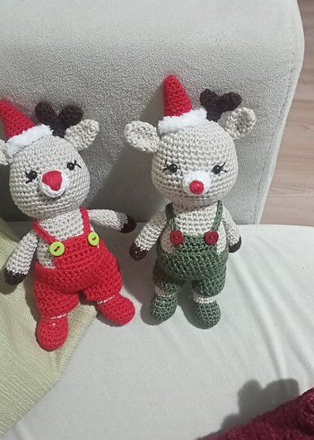 Renkli Örgü Geyik Peluş Oyuncak - Görsel 2