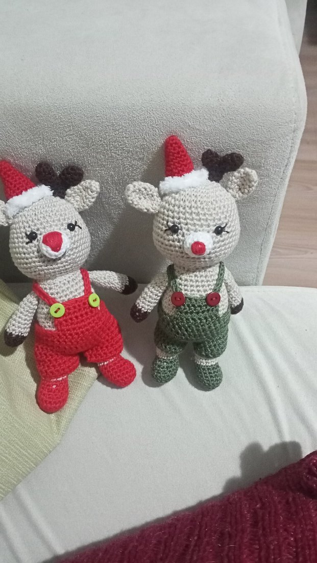 Renkli Örgü Geyik Peluş Oyuncak - Görsel 2