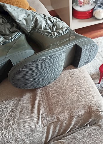 Gri Tokalı Kadın Dizüstü Botu yağmur cizmesi - Görsel 4