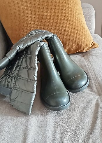 Gri Tokalı Kadın Dizüstü Botu yağmur cizmesi - Görsel 3