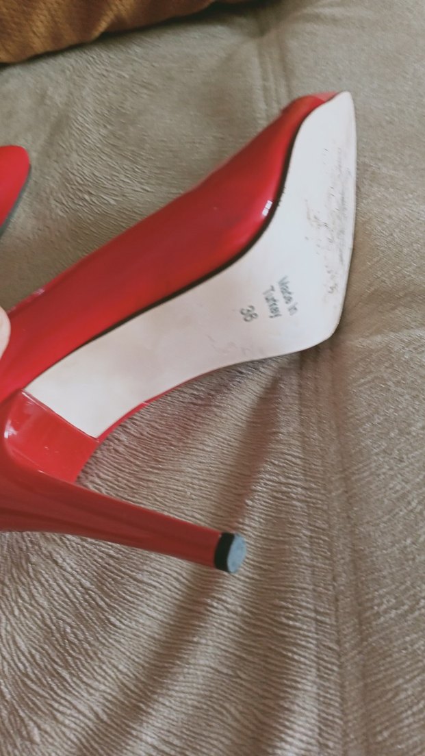 Klasik Kırmızı Stiletto Kadın Ayakkabı - Görsel 3