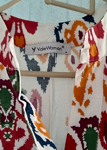 Bohem Çok Renkli Uzun V Yaka Elbise - Görsel 4