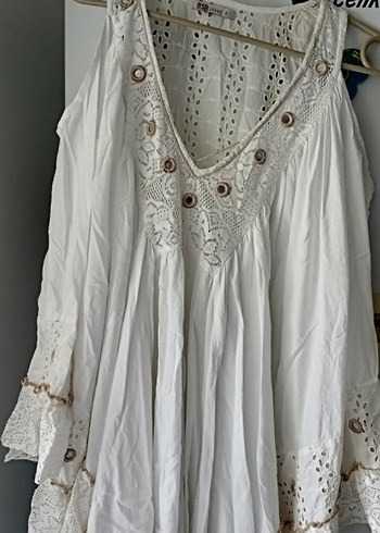 m Beden Dantel Detaylı Bohem Hamile Bluzu