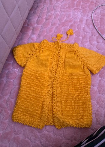 Sarı Örgü unisex Çocuk Bohem Hırka