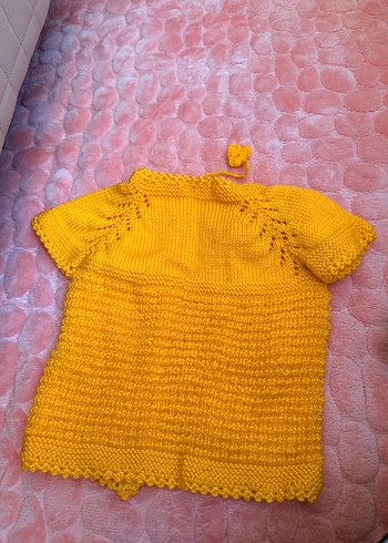 Diğer Sarı Örgü unisex Çocuk Bohem Hırka