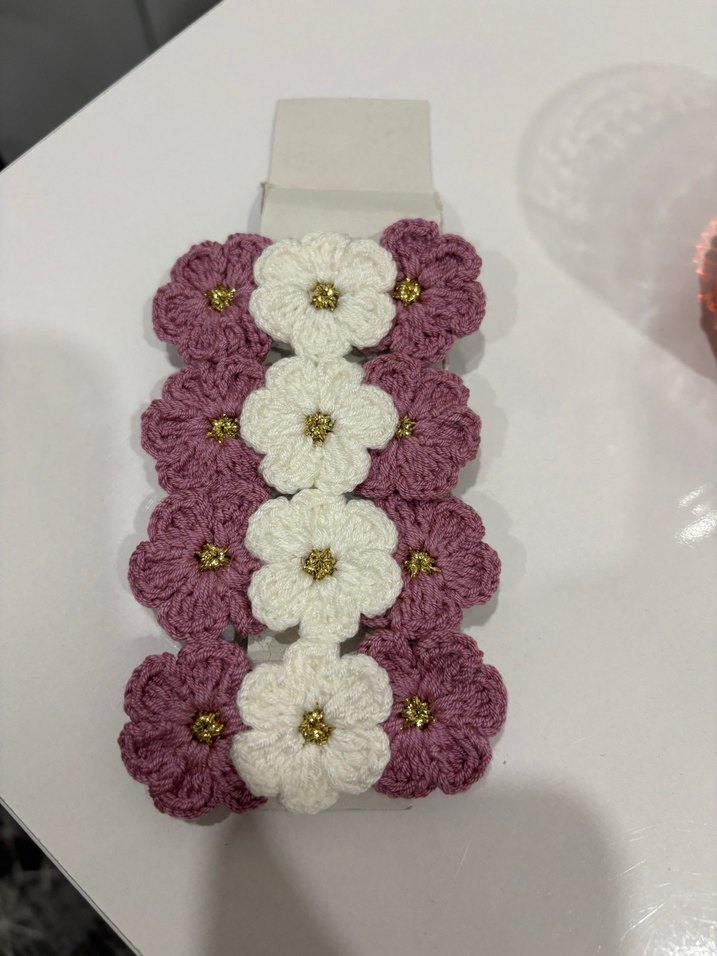 Çiçekli Dantelli Mor Çocuk Saç Tokası - Görsel 2