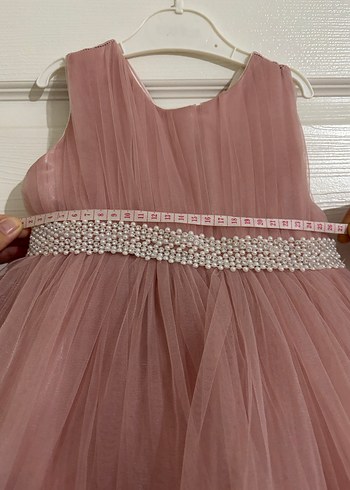 Pembe Fırfırlı Kız Çocuk Abiye Elbise - Görsel 6