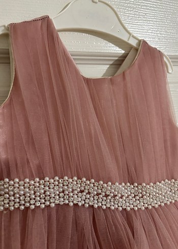 Pembe Fırfırlı Kız Çocuk Abiye Elbise - Görsel 3