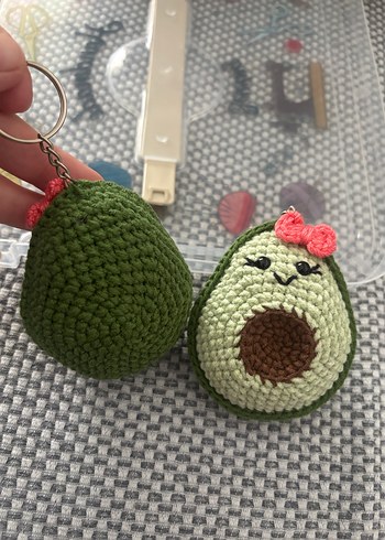 Renkli Örgü Avokado Anahtarlık Amigurumi - Görsel 3