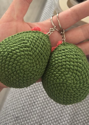 Renkli Örgü Avokado Anahtarlık Amigurumi - Görsel 5