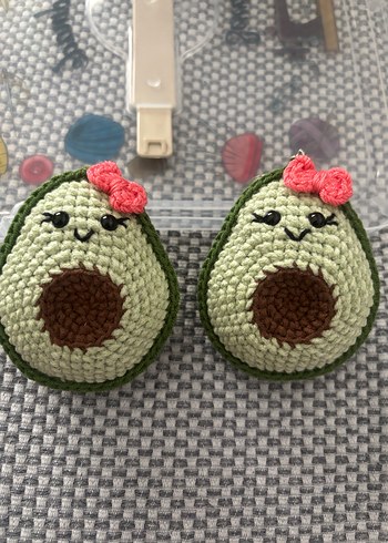 Renkli Örgü Avokado Anahtarlık Amigurumi - Görsel 7