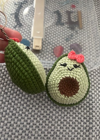 Renkli Örgü Avokado Anahtarlık Amigurumi - Görsel 4