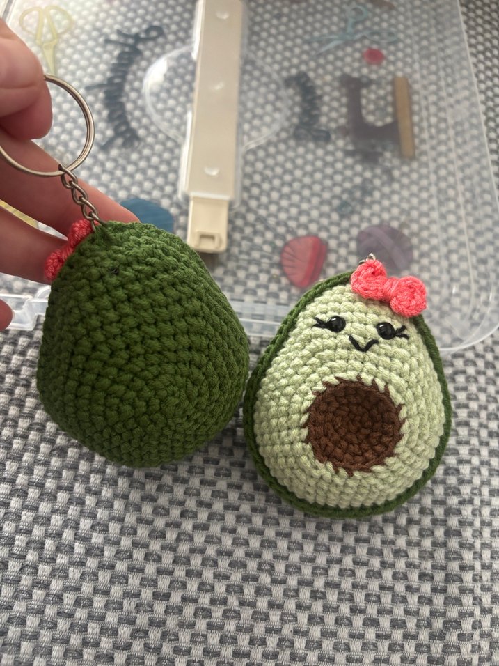 Renkli Örgü Avokado Anahtarlık Amigurumi - Görsel 3