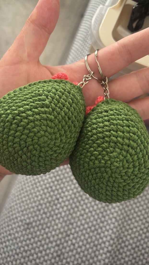 Renkli Örgü Avokado Anahtarlık Amigurumi - Görsel 5